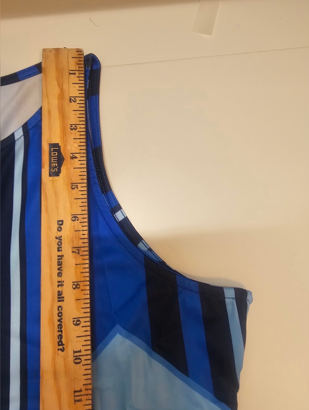 Sleeveless Blue Chevron-Stripe Maxi Dress 2x - Picture 2 of 4